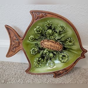 Vintage Treasure Craft Sea World Dish Fish Shape MCM.